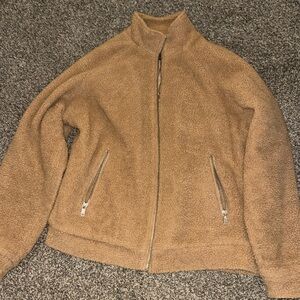 Forever 21 Teddy brown fuzzy zip up jacket!!